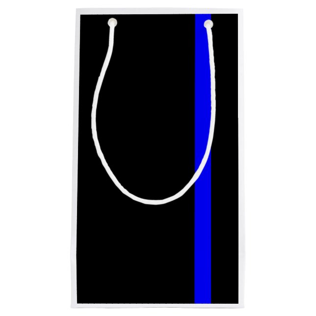 The Symbolic Thin Blue Line Vertical Style Small Gift Bag (Front)