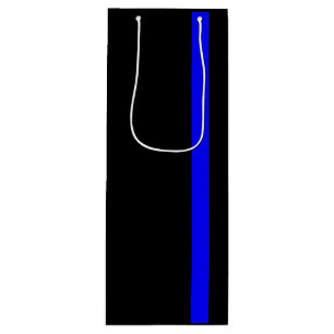 The Symbolic Thin Blue Line Vertical Wine Gift Bag