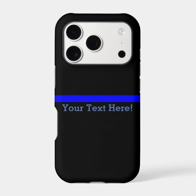The Symbolic Thin Blue Line Your Text on Black (Back)