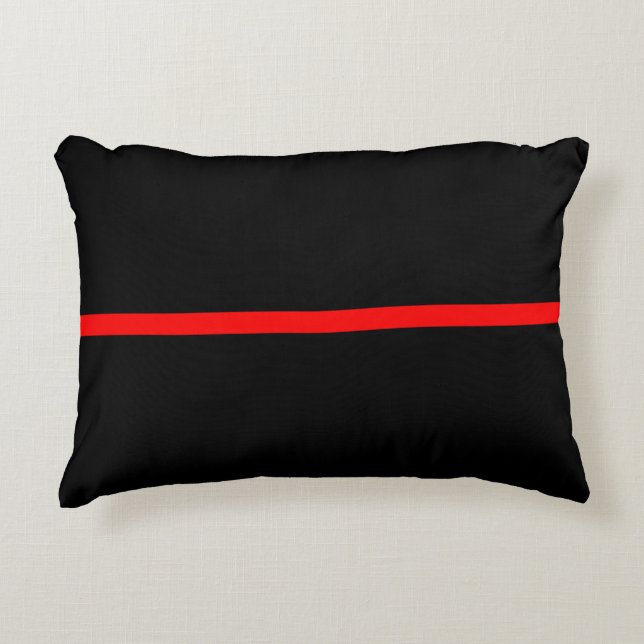 The Symbolic Thin Red Line Decor Decorative Cushion (Front)