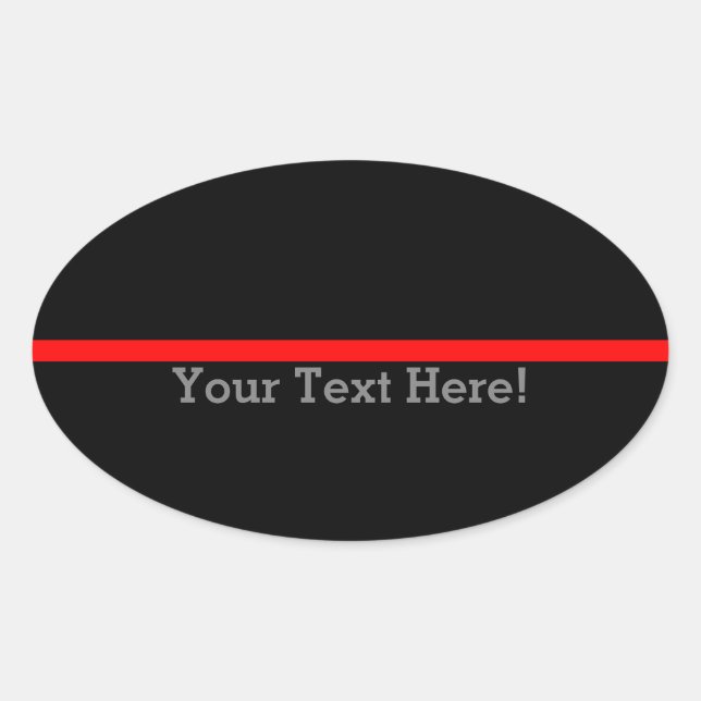 The Symbolic Thin Red Line Personalise This Oval Sticker (Front)