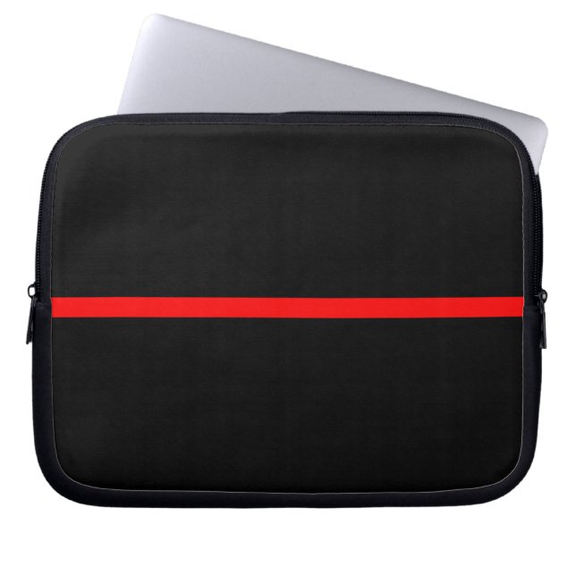 The Symbolic Thin Red Line Statement on a Laptop Sleeve (Front)