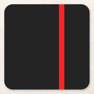 The Symbolic Thin Red Line Vertical Square Paper Coaster