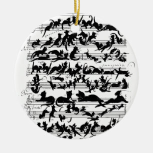 The Symphony of the Cat Vector Ceramic Tree Decoration