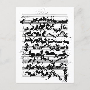 The Symphony of the Cat Vector Postcard