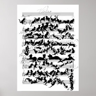 The Symphony of the Cat Vector Poster