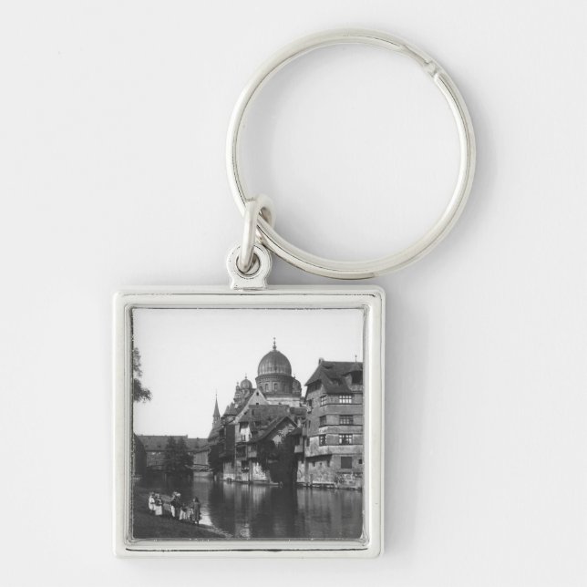The synagogue at Nuremberg, c.1910 Key Ring (Front)