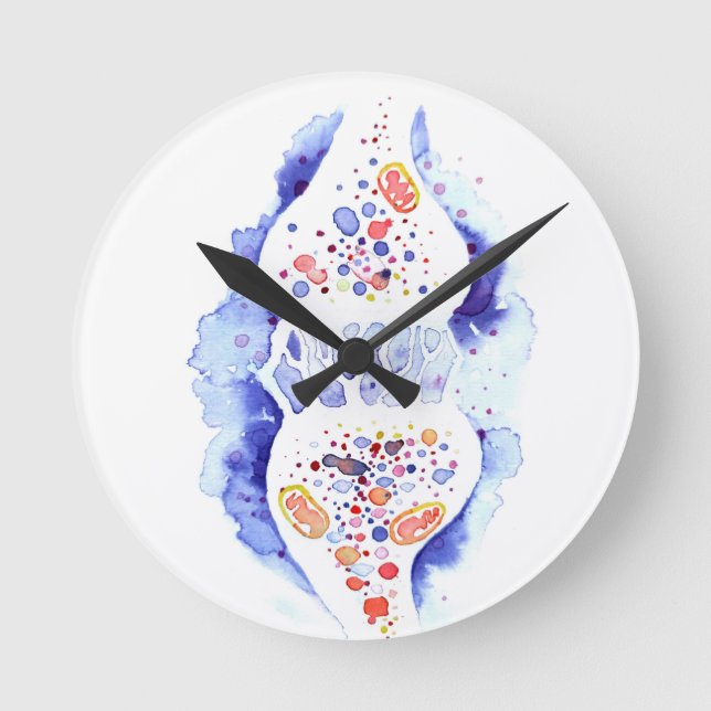 The synapse and the nerve impulse canvas print round clock (Front)
