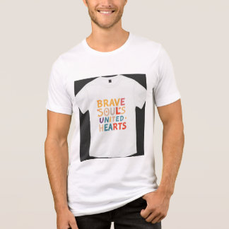 The t-shirt design features the phrase "Brave Soul Tri-Blend Shirt