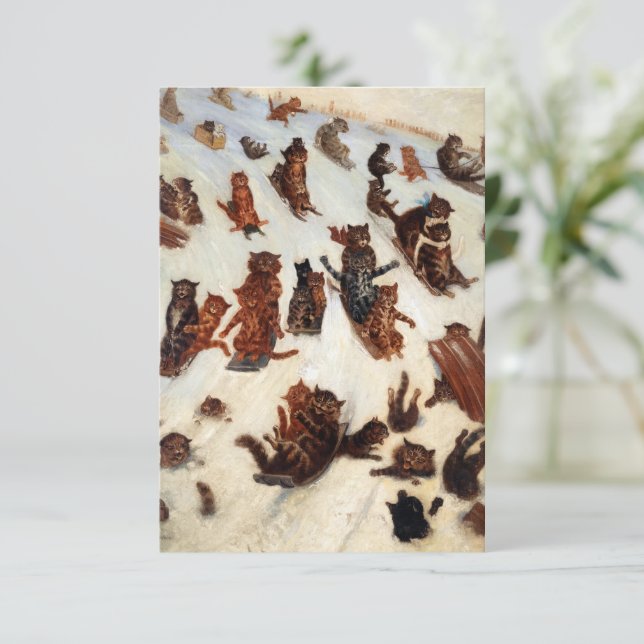 The Tabby Toboggan Club by Louis William Wain Enclosure Card (Standing Front)