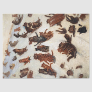 The Tabby Toboggan Club by Louis William Wain Tissue Paper