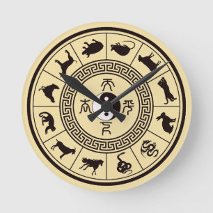 The Tai Chi Zodiac Wheel Round Clock