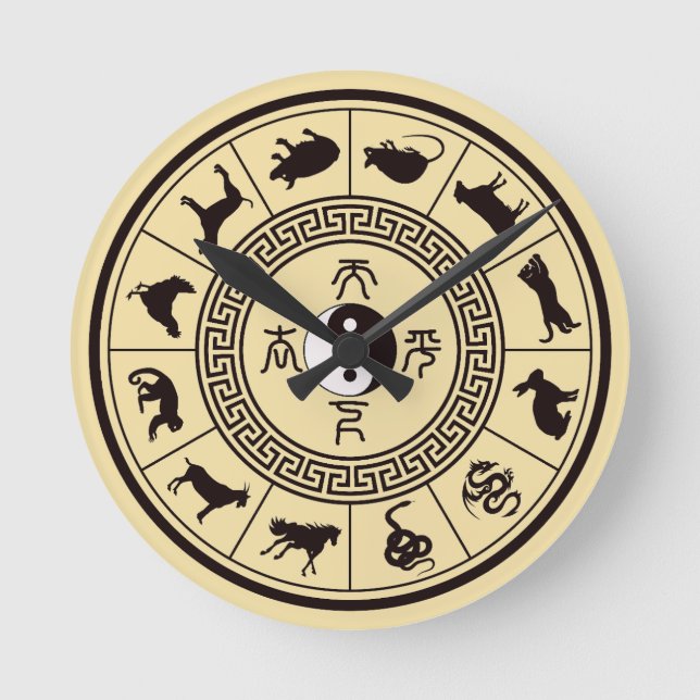 The Tai Chi Zodiac Wheel Round Clock (Front)