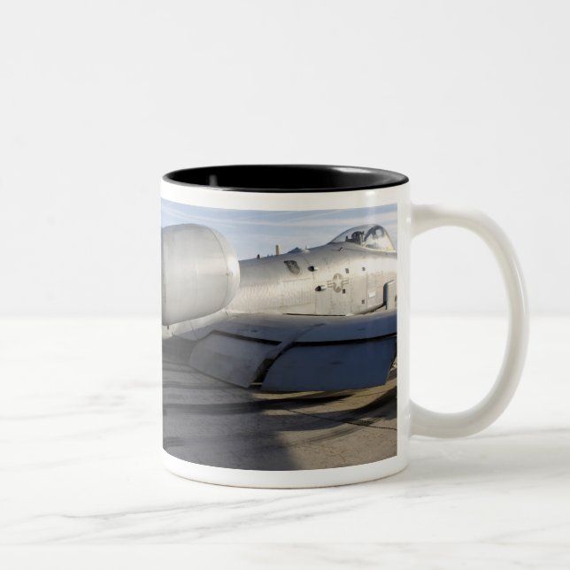 The tail section of an A-10 Thunderbolt II Two-Tone Coffee Mug (Right)