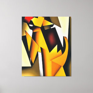 The Tail Wagging The Dog Geometric Abstract Art Canvas Print