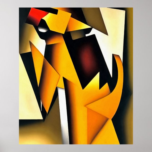 The Tail Wagging The Dog Geometric Abstract Art Poster (Front)