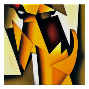 The Tail Wagging The Dog Geometric Abstract Art Poster