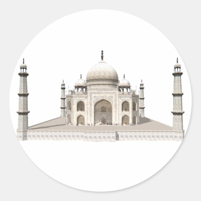 The Taj Mahal: 3D Model: Classic Round Sticker (Front)