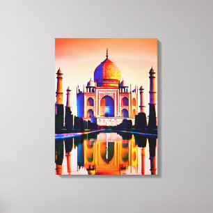The Taj Mahal Against a Sunset Sky Canvas Print