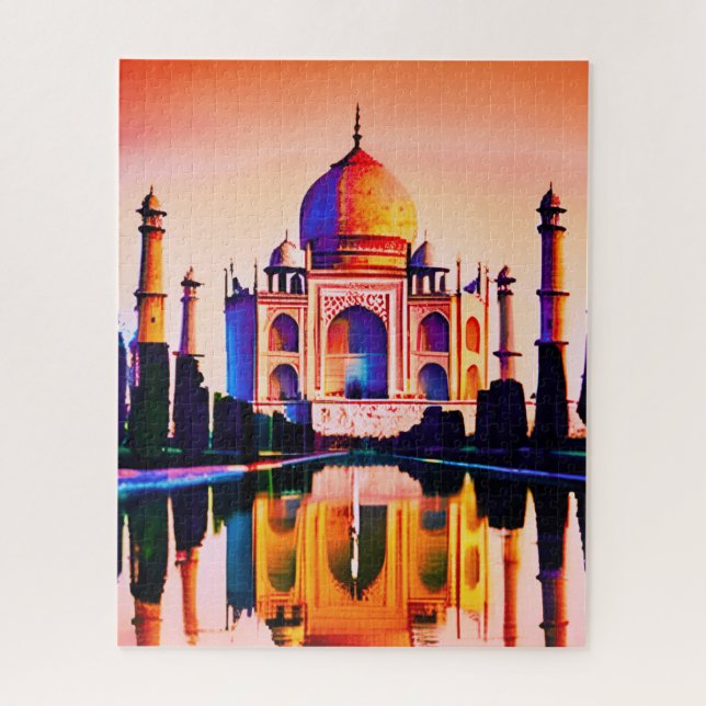 The Taj Mahal Against a Sunset Sky Jigsaw Puzzle (Vertical)