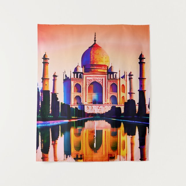 The Taj Mahal Against a Sunset Sky Tapestry (Front)