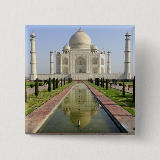 The Taj Mahal, Agra, Uttar Pradesh, India, 15 Cm Square Badge (Front)