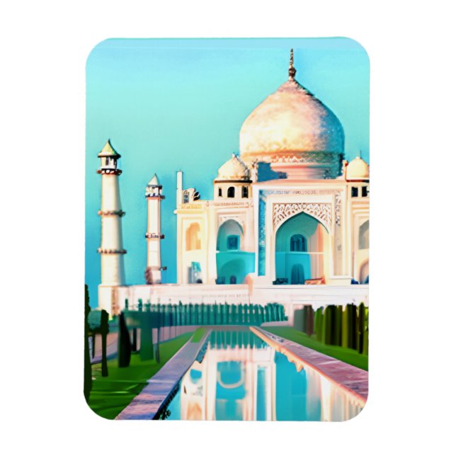 The Taj Mahal Under a Dawn Sky Magnet (Vertical)