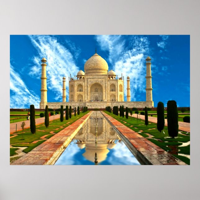 The Taj Mahal, worlds most beautiful houses Poster (Front)