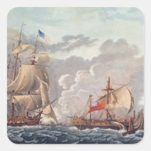 The Taking of the English Vessel 'The Java' Square Sticker