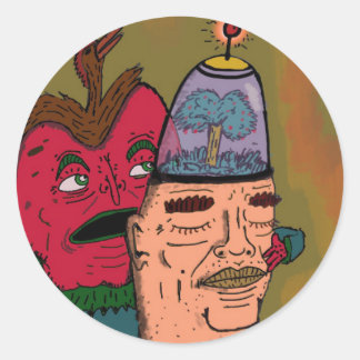 The talking apple classic round sticker