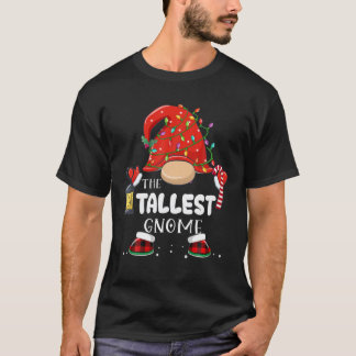 The Tallest Gnome Funny Santa Hat Matching Red Buf T-Shirt