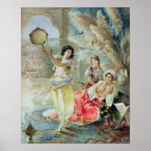 The Tambourine (w/c on paper) Poster