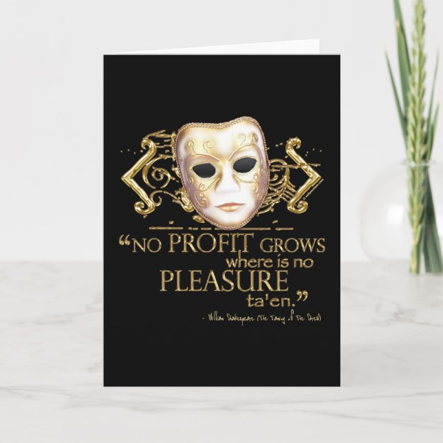 The Taming of the Shrew Quote (Gold Version) Card (Front)