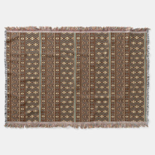 The Tāniko Throw: Earth-Toned Māori Pattern Woven  Throw Blanket
