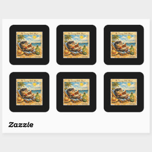 The Tanning of the Shrew – Funny Summer Beach Illu Square Sticker