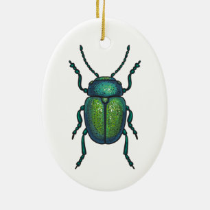 The tansy beetle ceramic tree decoration