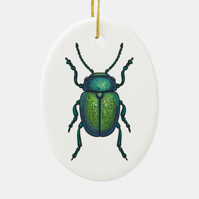 The tansy beetle ceramic tree decoration (Back)