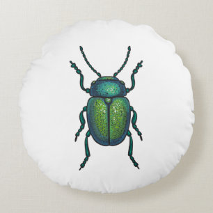 The tansy beetle round cushion