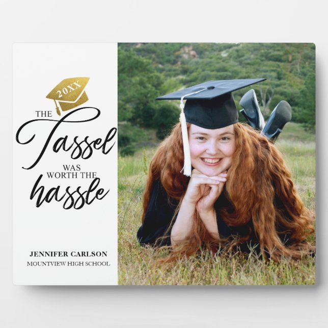 The tassel personalised Graduation Photo Plaque (Front)