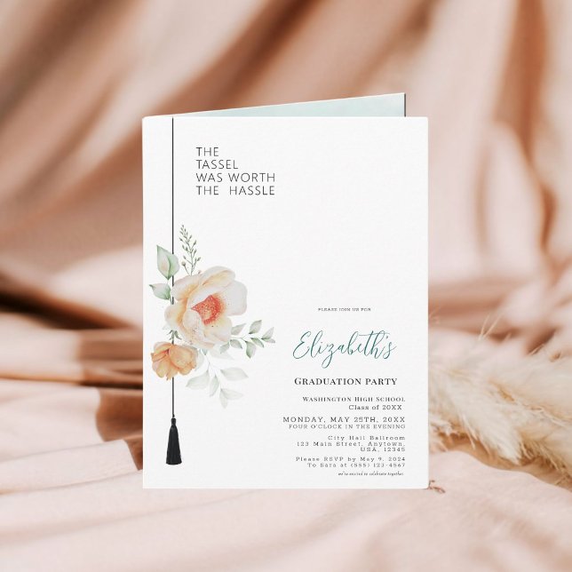 The Tassel Was Worth Hassle Photo Graduation  Invitation (Creator Uploaded)