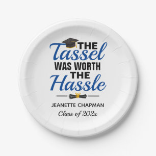 The Tassel Was Worth The Hassle Class of 2021 Paper Plate