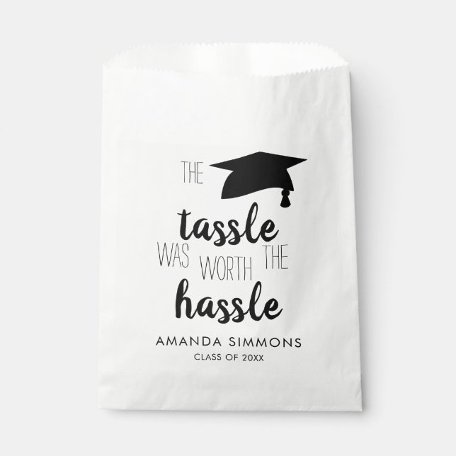 The Tassel was worth the Hassle Graduation Favour Bags (Front)
