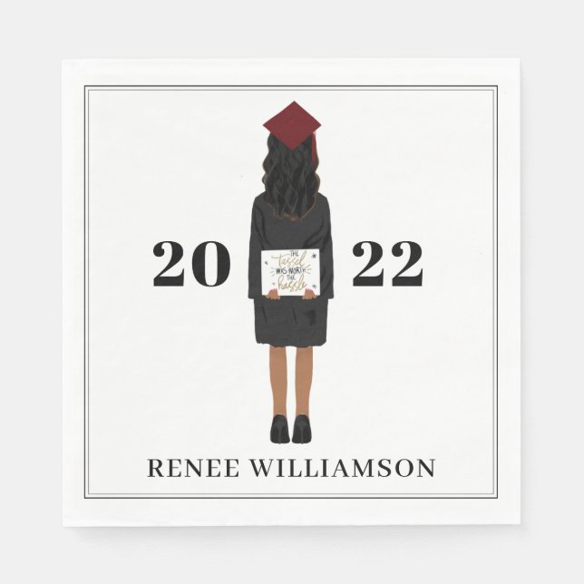 The Tassel was Worth the Hassle Graduation Party Napkin (Front)