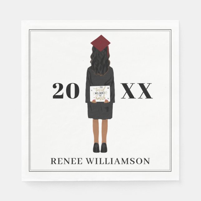 The Tassel was Worth the Hassle Graduation Party Napkin (Front)