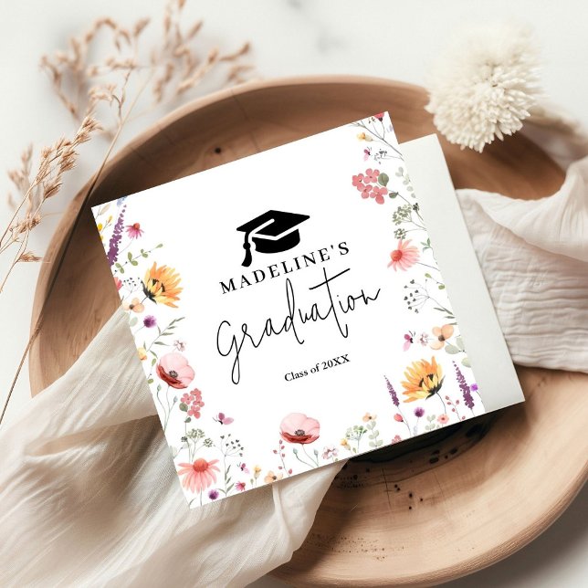 The tassel worth the hassle Wildflower Graduation  Napkin (Creator Uploaded)