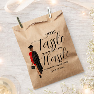 The tassle worth the hassle graduation party Favor Favour Bags