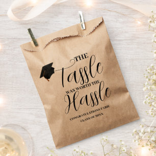 The tassle worth the hassle graduation party Favor Favour Bags