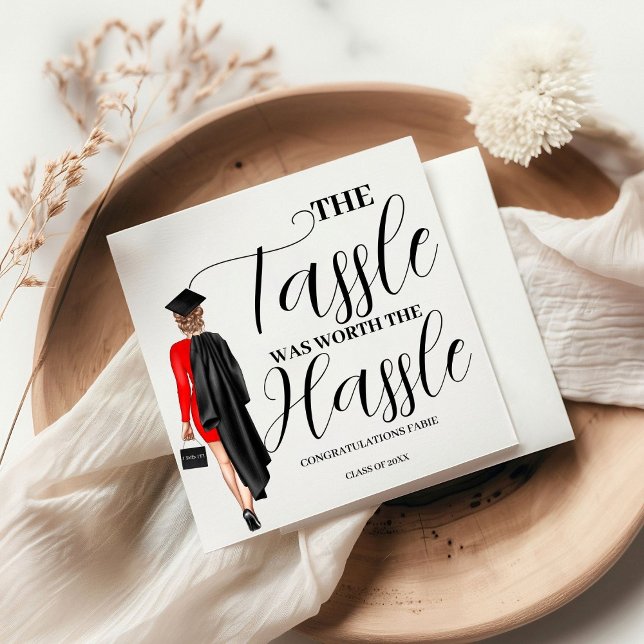 The tassle worth the hassle graduation party Favou Napkin (Creator Uploaded)
