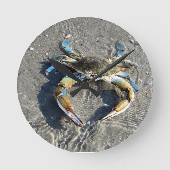 The Tasty Blue Crab! Round Clock (Front)