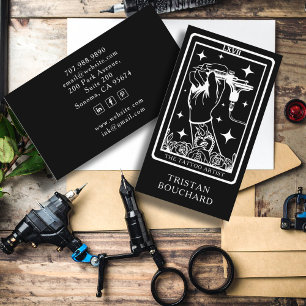 The Tattoo Artist Tarot Black  Business Card